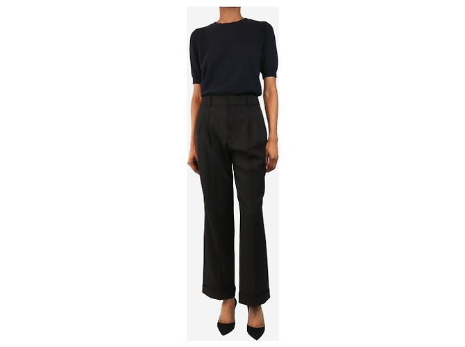 Saint Laurent Hose mit schwarzem Satin-Einsatz - Größe UK 10 - Ansicht 2