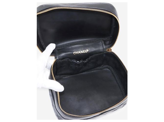 Chanel Schwarze Vintage 1996 Vanity Tasche - Ansicht 9