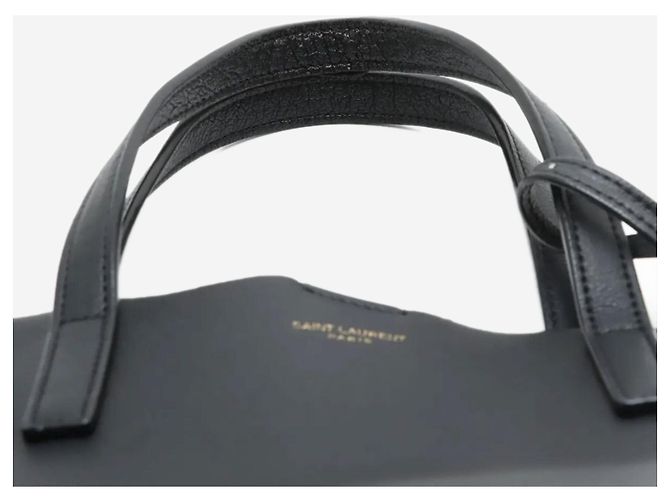 Saint Laurent Borsa tote in pelle Toy Shopping nera Nero - vista 5