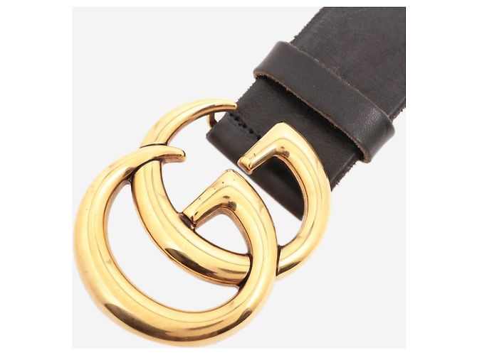 Gucci Schwarter GG Marmont Ledergürtel Schwarz - Ansicht 5