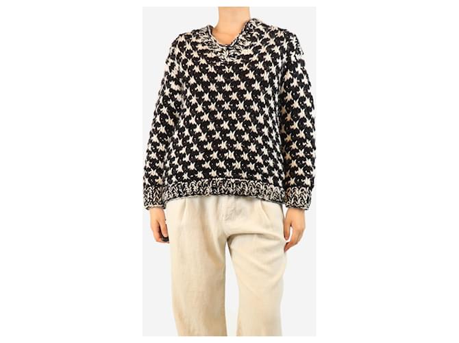 Jonathan Saunders Schwarz-weißer schwerer Strickpullover - Größe S - Ansicht 3