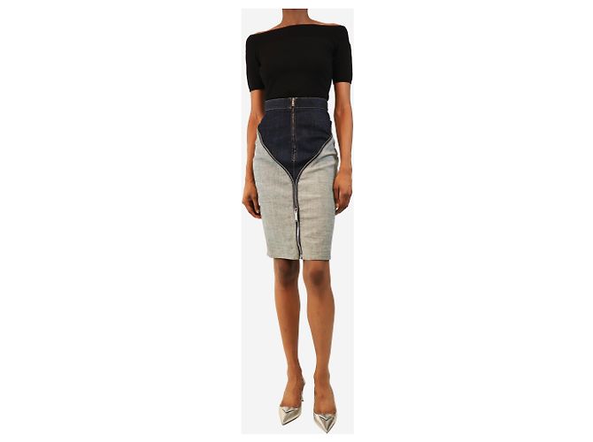 Dsquared2 Falda lápiz de denim azul - talla UK 6 - vista 2