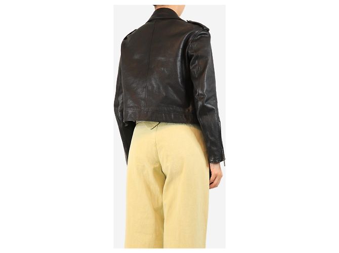 Dior Schwarze Lederbikerjacke - Größe UK 10 - Ansicht 2