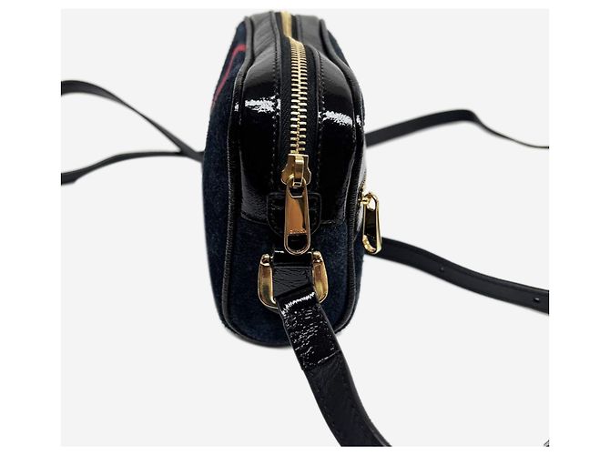 Gucci Borsa a tracolla Ophidia in scamosciato blu navy - vue 11