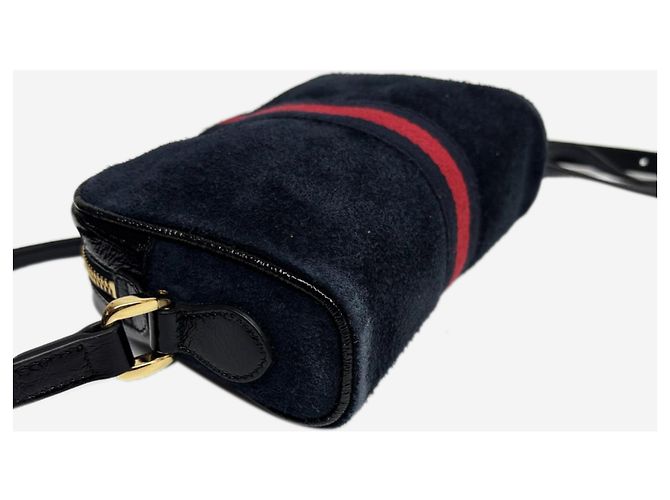 Gucci Borsa a tracolla Ophidia in scamosciato blu navy - vue 13