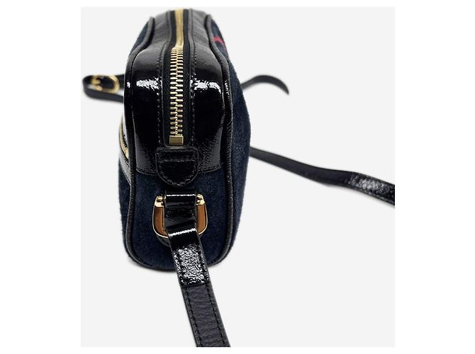 Gucci Borsa a tracolla Ophidia in scamosciato blu navy - vue 14