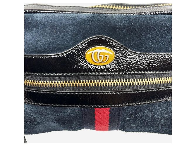 Gucci Borsa a tracolla Ophidia in scamosciato blu navy - vue 15