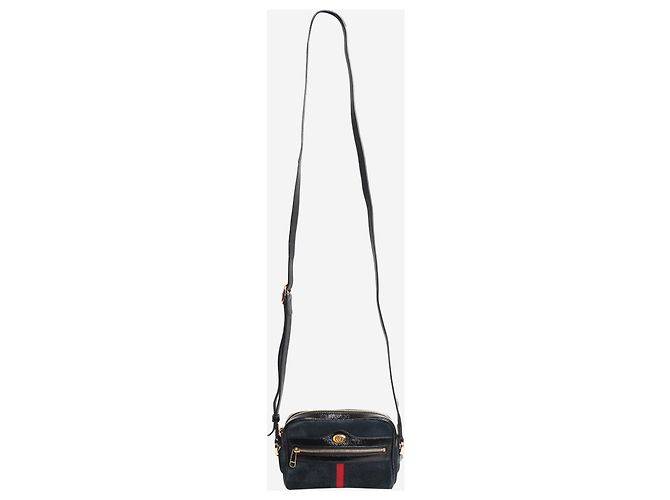 Gucci Borsa a tracolla Ophidia in scamosciato blu navy - vue 2
