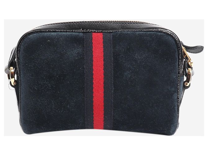 Gucci Borsa a tracolla Ophidia in scamosciato blu navy - vue 3