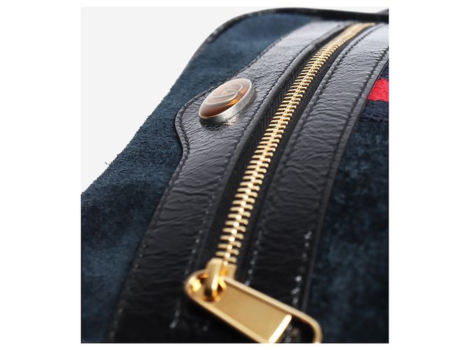 Gucci Borsa a tracolla Ophidia in scamosciato blu navy - vue 5