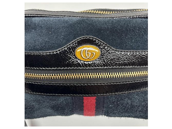 Gucci Borsa a tracolla Ophidia in scamosciato blu navy - vue 7