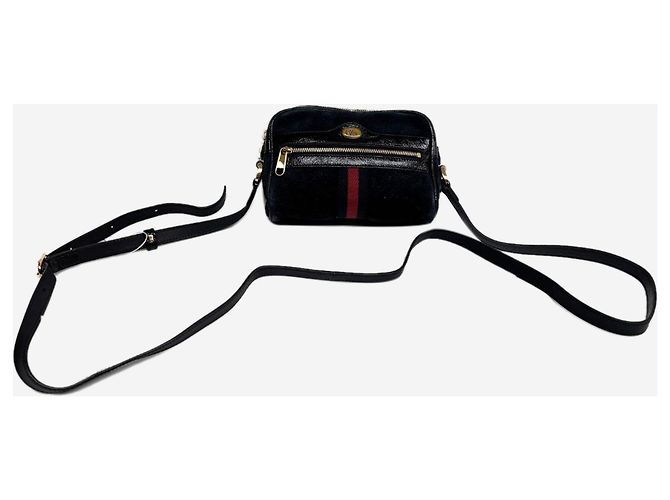 Gucci Borsa a tracolla Ophidia in scamosciato blu navy - vue 8