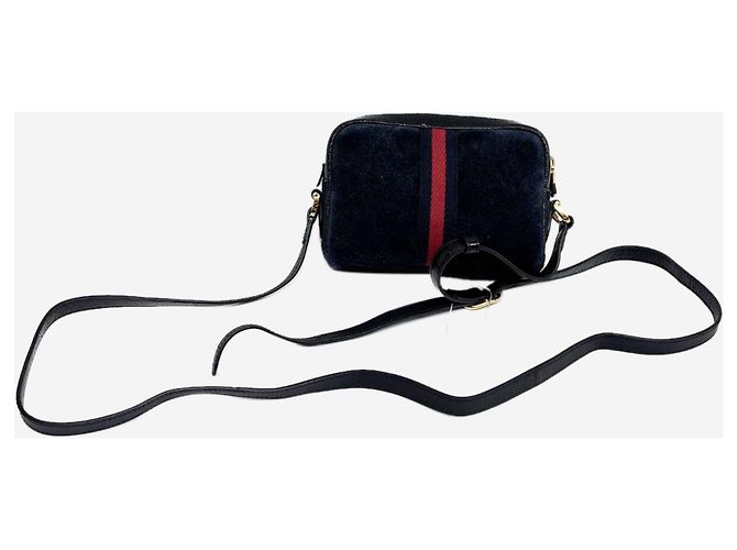 Gucci Borsa a tracolla Ophidia in scamosciato blu navy - vue 9