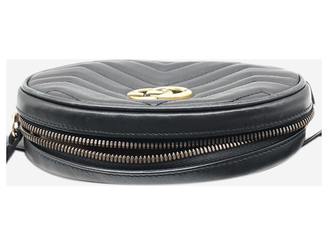 Gucci Borsa a tracolla GG Marmont in pelle nera Nero - vista 4