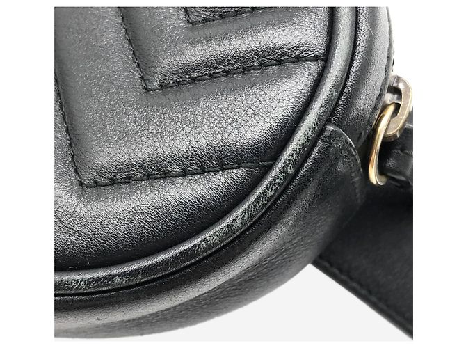 Gucci Borsa a tracolla GG Marmont in pelle nera Nero - vista 8