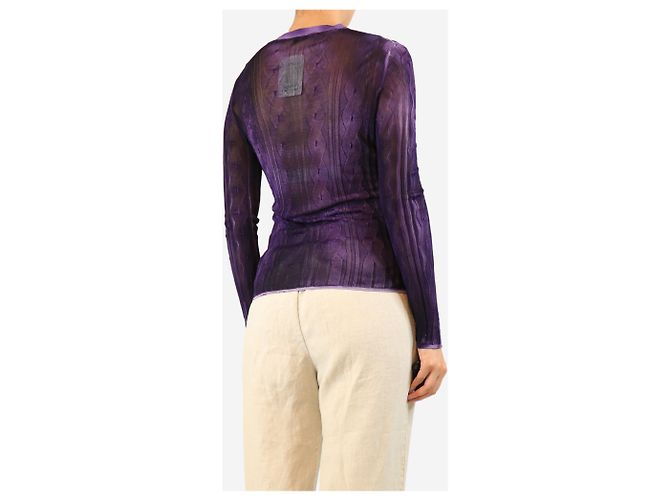 Bottega Veneta Lila transparenter Strickcardigan - Größe UK 10 - Ansicht 2