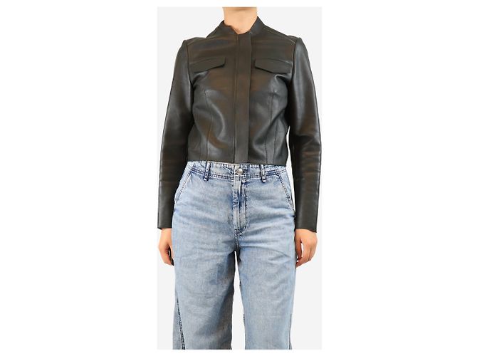 Etro Schwarze Lederjacke in Boxy-Fit - Größe UK 10 - Ansicht 3
