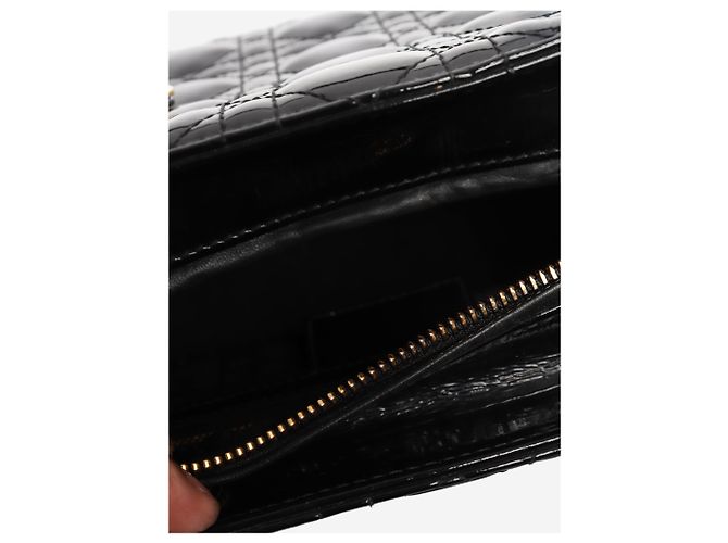 Borsa Lady Dior in pelle vernice nera 2014 Nero - vista 10