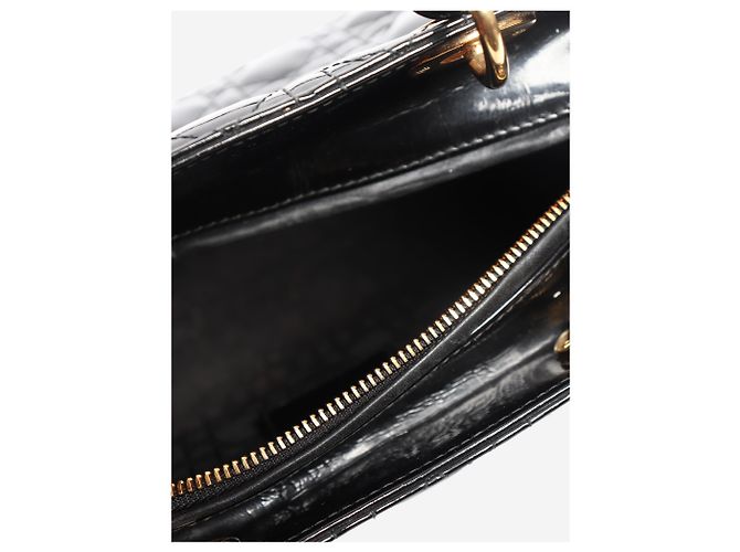 Borsa Lady Dior in pelle vernice nera 2014 Nero - vista 11