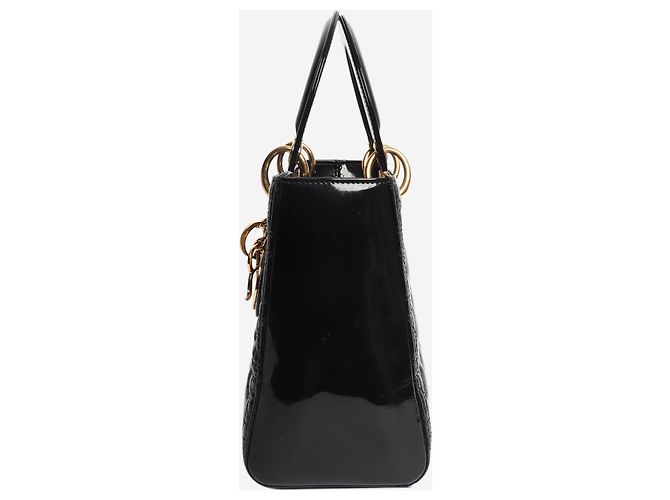 Borsa Lady Dior in pelle vernice nera 2014 Nero - vista 3