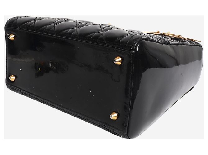 Borsa Lady Dior in pelle vernice nera 2014 Nero - vista 5