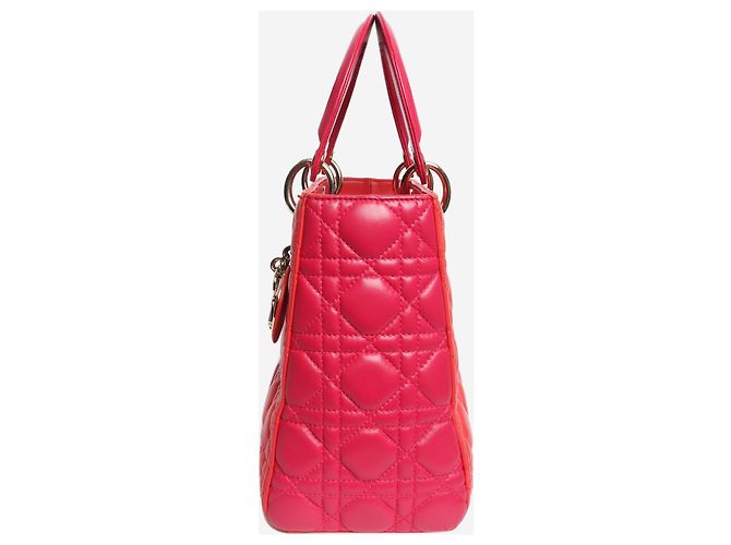 Lady Dior Tasche 2014 rot und rosa Pink - Ansicht 2
