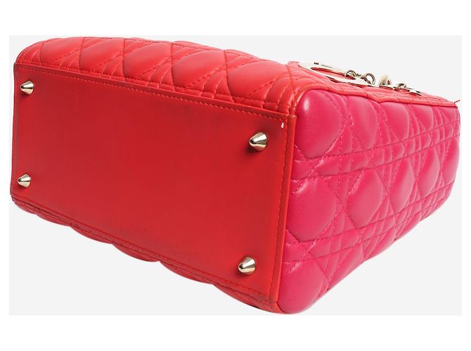 Lady Dior Tasche 2014 rot und rosa Pink - Ansicht 4
