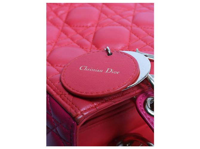 Lady Dior Tasche 2014 rot und rosa Pink - Ansicht 7