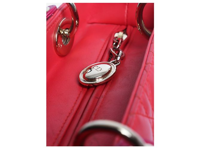 Lady Dior Tasche 2014 rot und rosa Pink - Ansicht 8