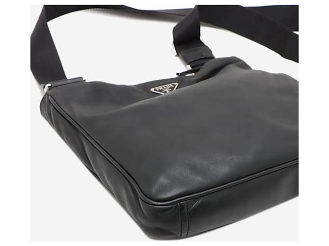 Prada Borsa a tracolla in pelle nera Nero - vista 4