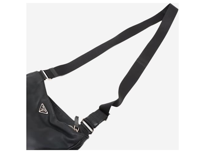 Prada Borsa a tracolla in pelle nera Nero - vista 5