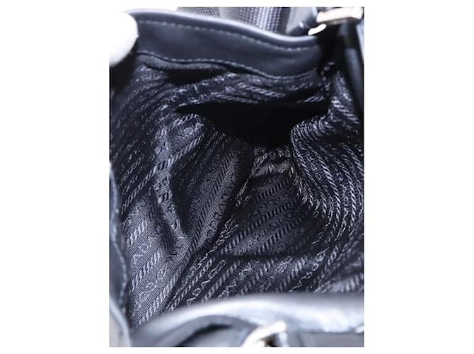 Prada Borsa a tracolla in pelle nera Nero - vista 8