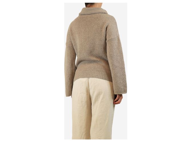 Joseph Pull à col roulé en cachemire beige - taille S - vue 2