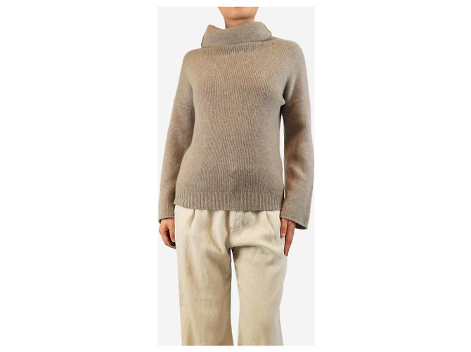 Joseph Pull à col roulé en cachemire beige - taille S - vue 3