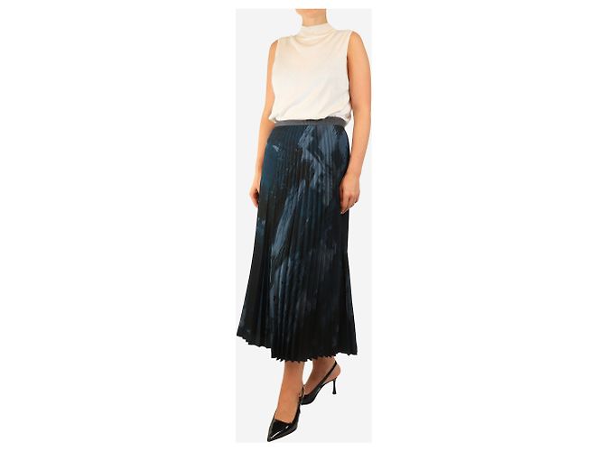 Weekend Max Mara Falda midi plisada azul marino - talla UK 12 - vista 2