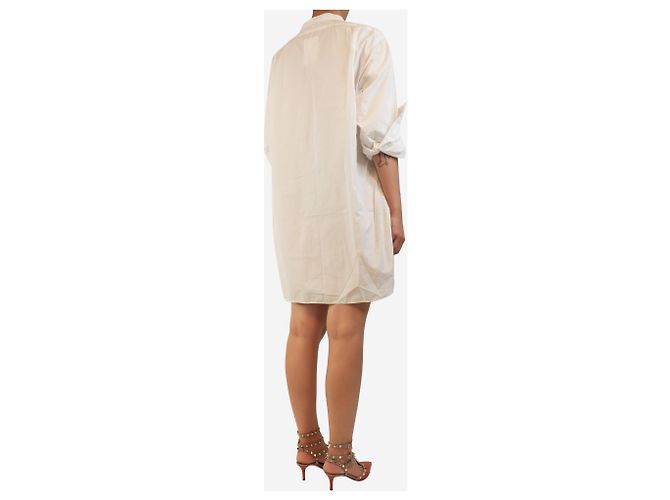 Autre Marque Camisa larga de algodón blanco - talla UK 12 - vista 2