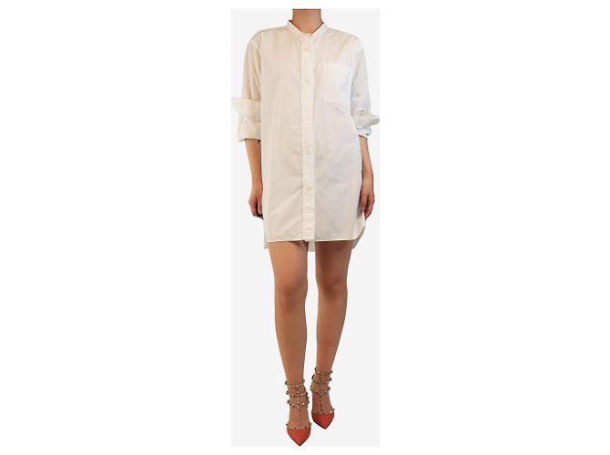 Autre Marque Camisa larga de algodón blanco - talla UK 12 - vista 3