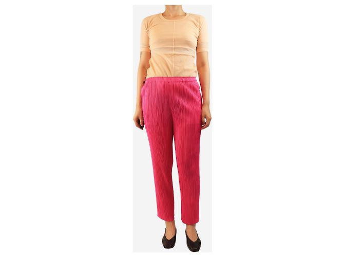 Pleats Please Rosa plissierte Hose - Größe UK 10 Pink - Ansicht 2