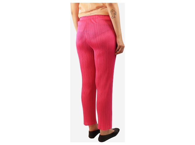 Pleats Please Rosa plissierte Hose - Größe UK 10 Pink - Ansicht 3
