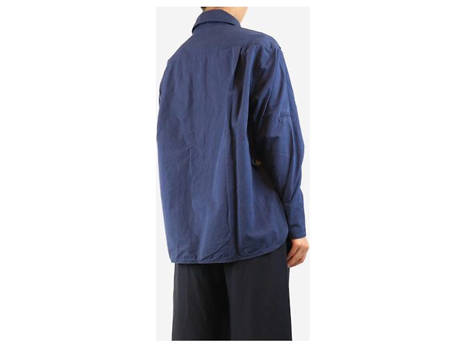 Autre Marque Camisa de sarga de algodón azul - talla L - vista 2