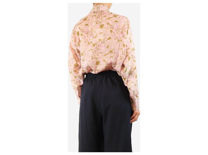 Yvonne S Blusa de lino estampado rosa - talla M - vista 2