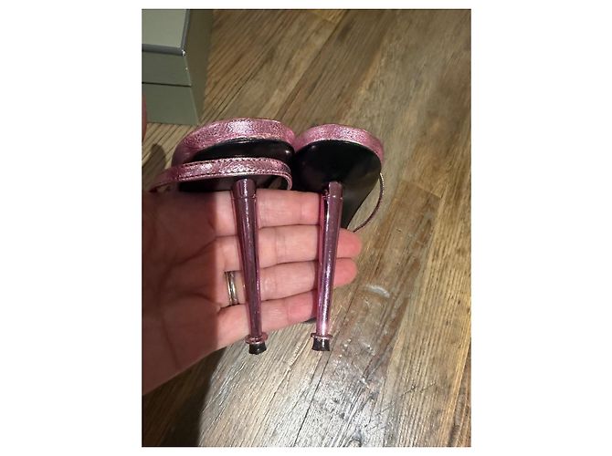 Tom Ford Metallic-Rosa Absatzsandalen Pink - Ansicht 2