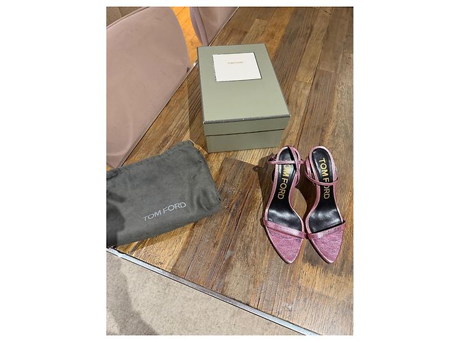 Tom Ford Metallic-Rosa Absatzsandalen Pink - Ansicht 5
