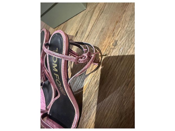 Tom Ford Metallic-Rosa Absatzsandalen Pink - Ansicht 8