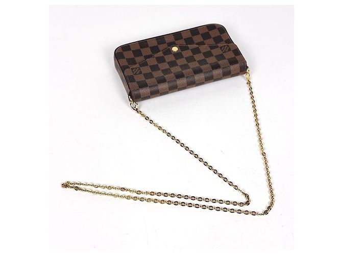 Louis Vuitton Pochette Felicie 2-Way Chain Wallet Shoulder Bag Marrone - vista 4