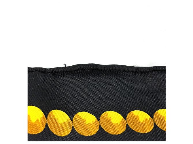 Hermès Sciarpa Carré 90 Cuillers D'AFRIQUE Hermes Nero Giallo - vista 3