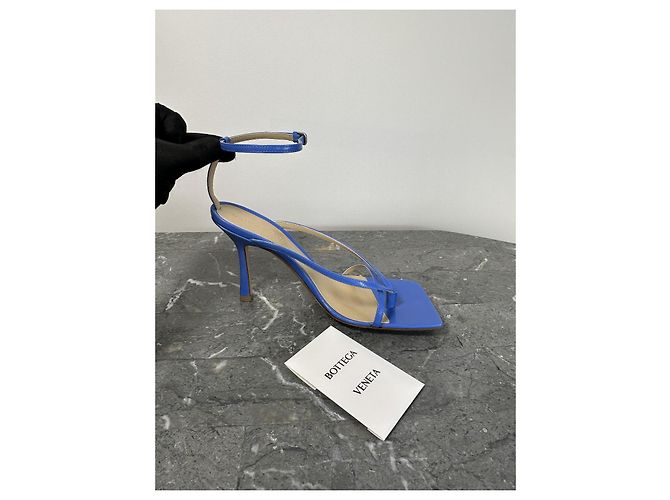 Bottega Veneta Sandali Stretch Lounge Nappa Aquarium Blu - vista 2
