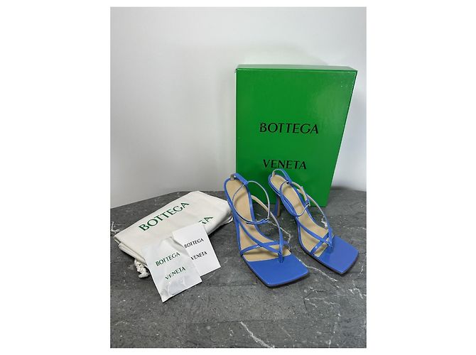 Bottega Veneta Sandali Stretch Lounge Nappa Aquarium Blu - vista 5