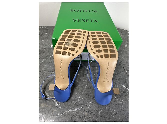 Bottega Veneta Sandali Stretch Lounge Nappa Aquarium Blu - vista 7