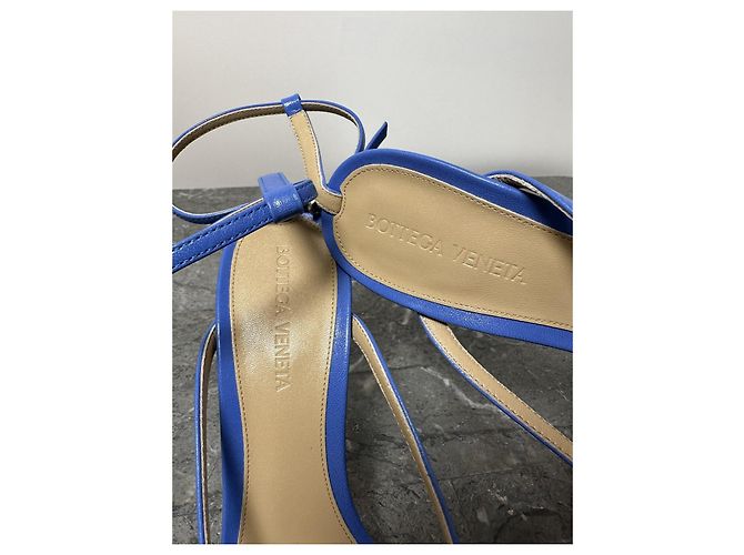 Bottega Veneta Sandali Stretch Lounge Nappa Aquarium Blu - vista 8